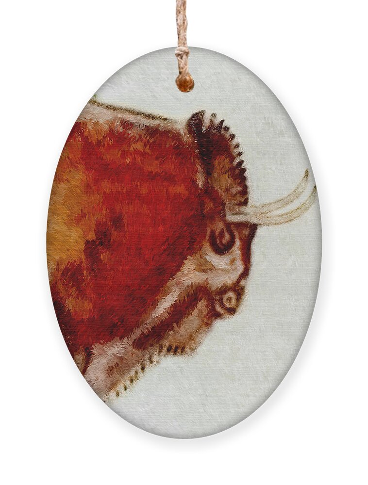 Altamira Ornament featuring the digital art Altamira Prehistoric Bison Detail by Weston Westmoreland