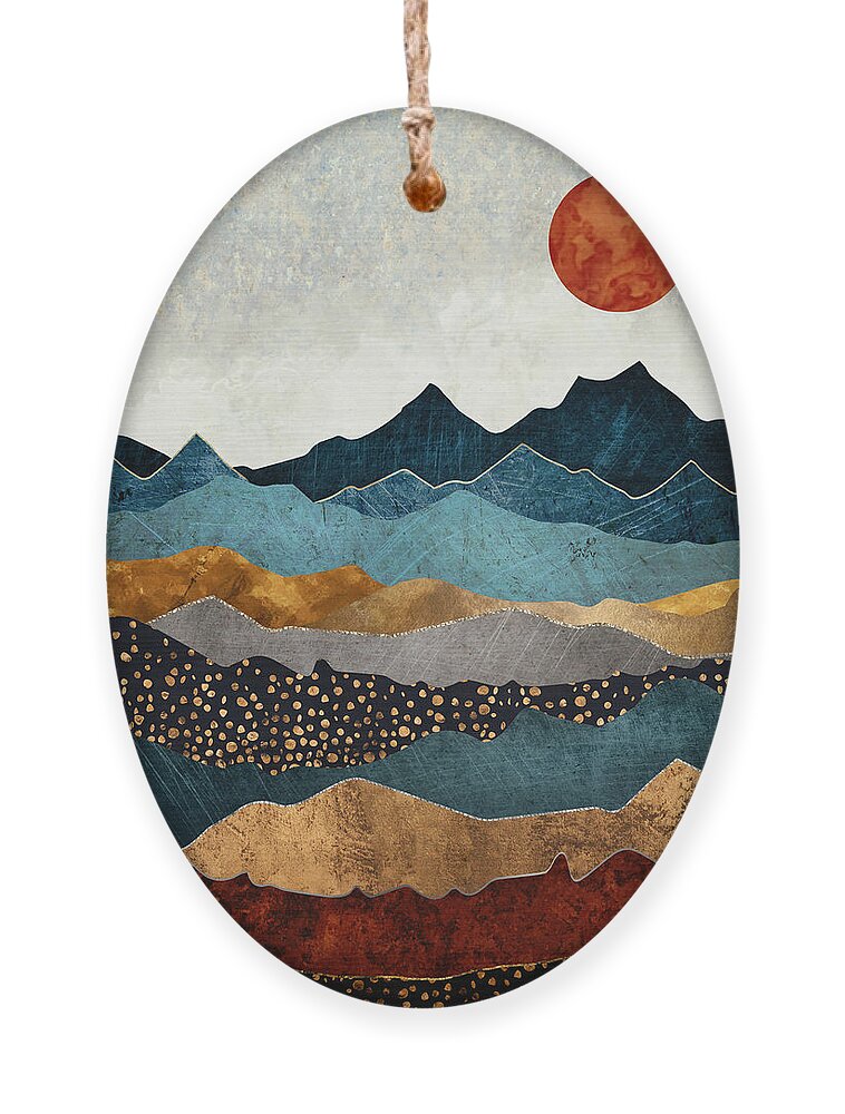 Amber Ornament featuring the digital art Amber Dusk by Spacefrog Designs