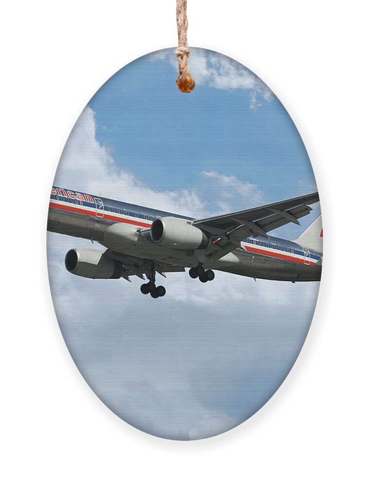 Boeing Ornament featuring the digital art American Airlines Boeing 757 by Airpower Art