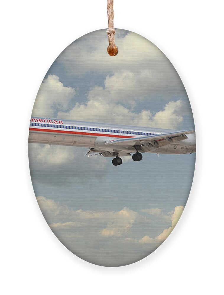 Md80 Ornament featuring the digital art American Airlines MD-80 by Airpower Art