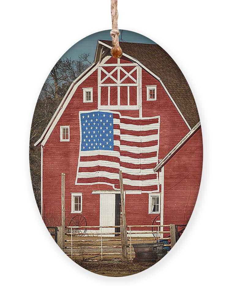 Barn Ornament featuring the photograph American Pride by Susan Rissi Tregoning