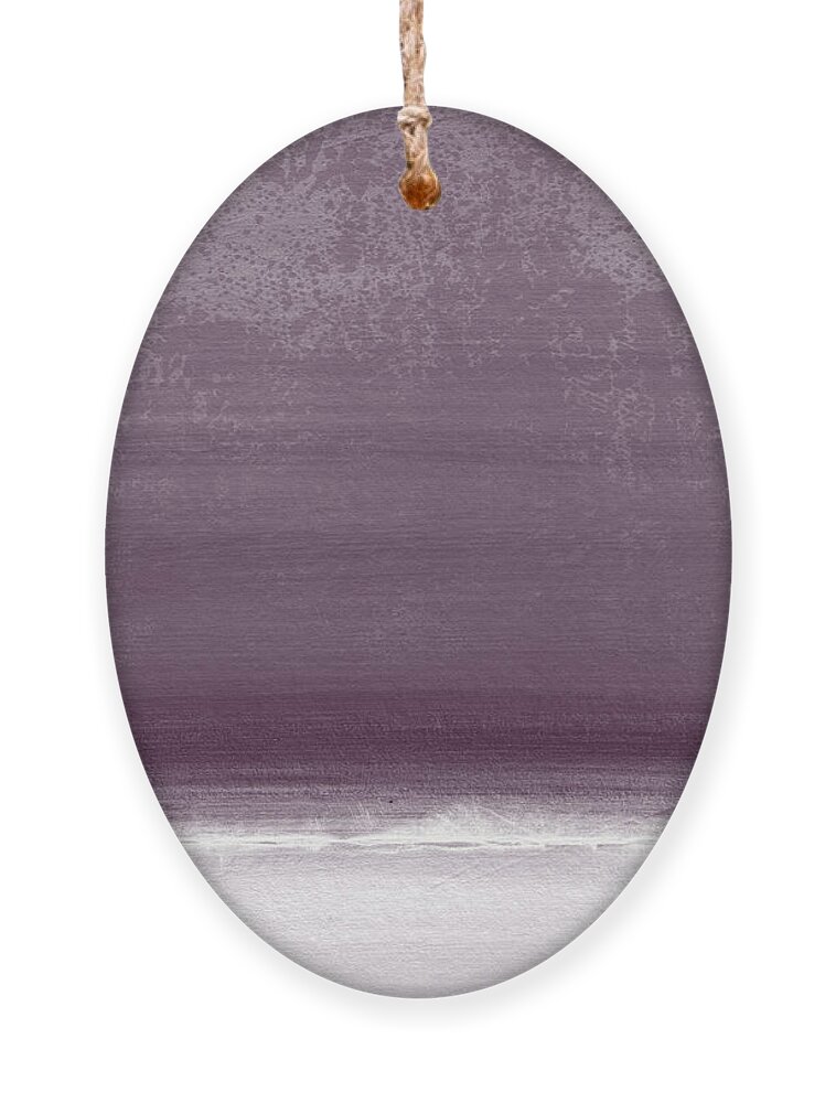 Beach Ornament featuring the painting Amethyst Shoreline- Abstract art by Linda Woods by Linda Woods