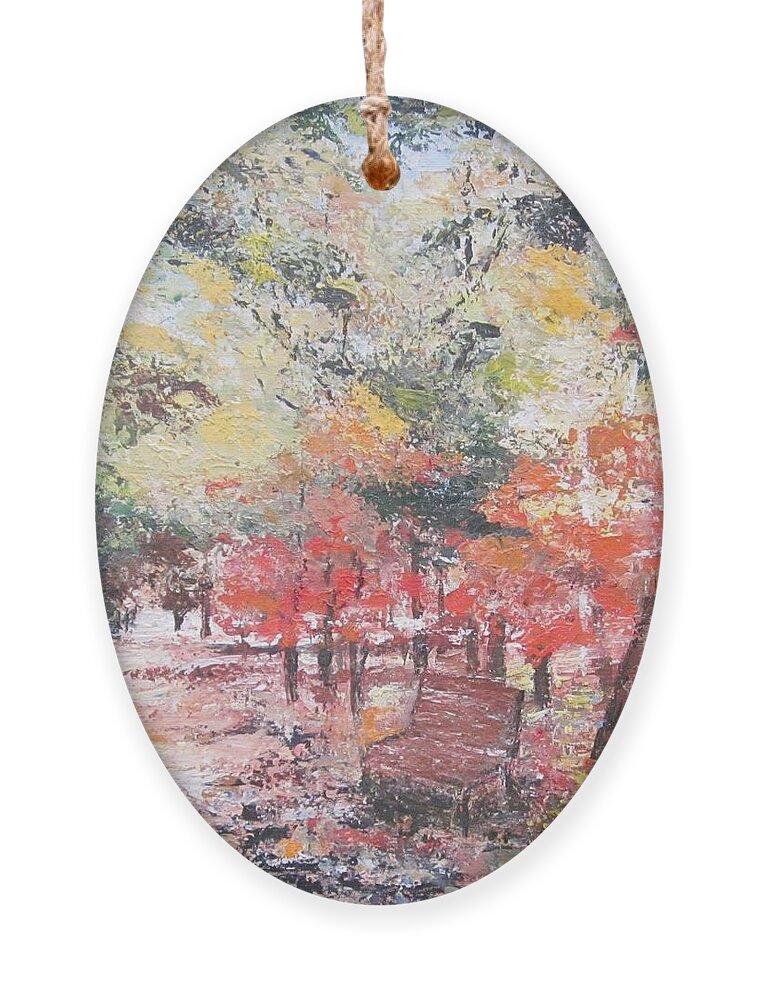 Painting Ornament featuring the painting And Then There Was Fall by Paula Pagliughi