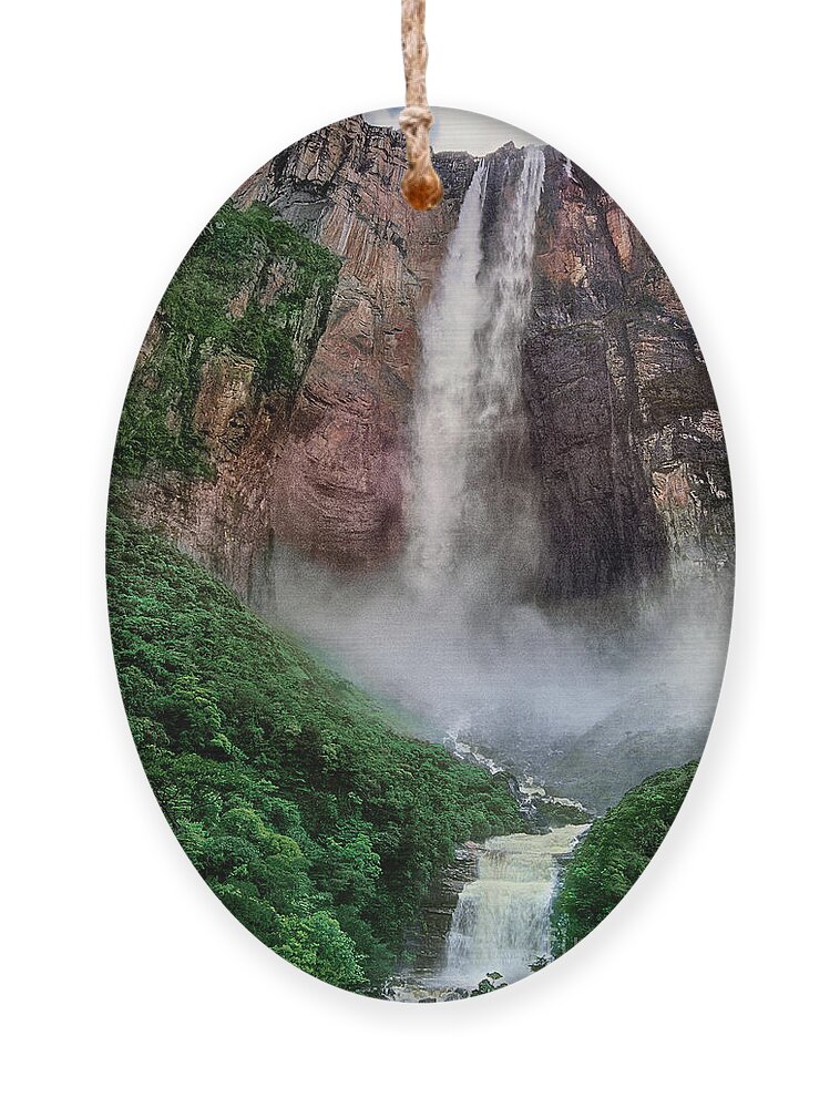 Dave Welling Ornament featuring the photograph Angel Falls Canaima National Park Venezuela by Dave Welling