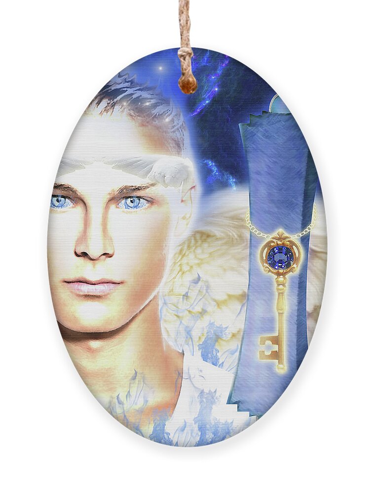 Jennifer Page Ornament featuring the digital art Angel of Revelation by Jennifer Page