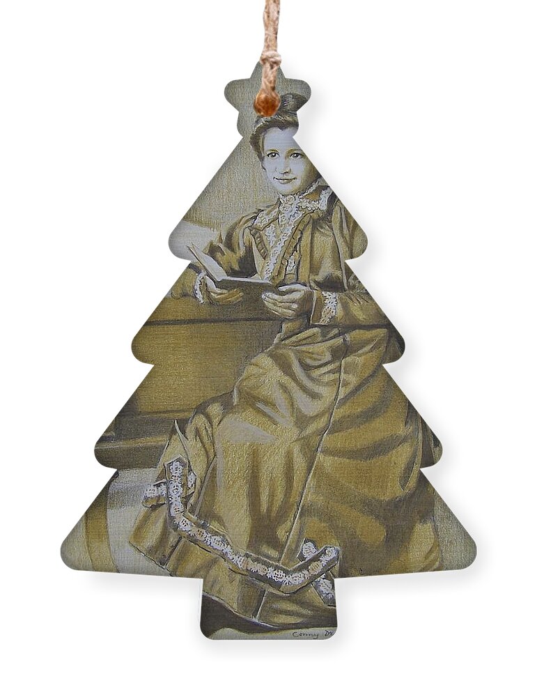 Girl Ornament featuring the mixed media Anna Petronella by Constance Drescher