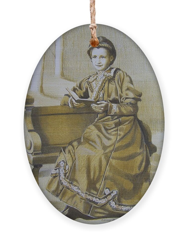 Girl Ornament featuring the mixed media Anna Petronella by Constance Drescher