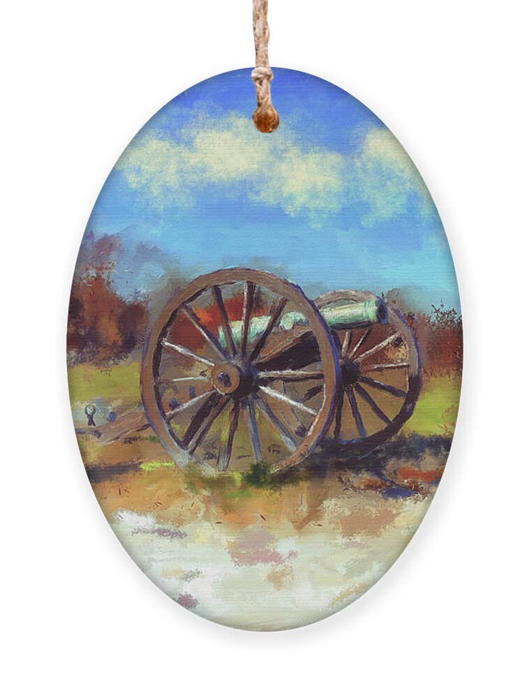 Antietam Ornament featuring the digital art Antietam Under Blue Skies by Lois Bryan