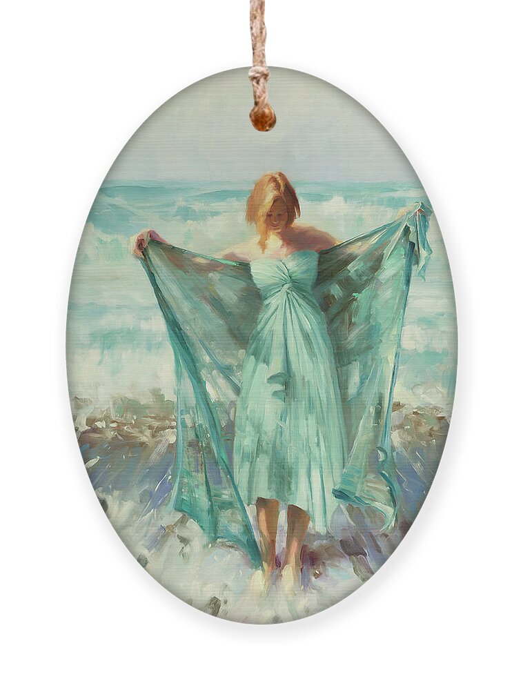 Ocean Ornament featuring the painting Aphrodite by Steve Henderson