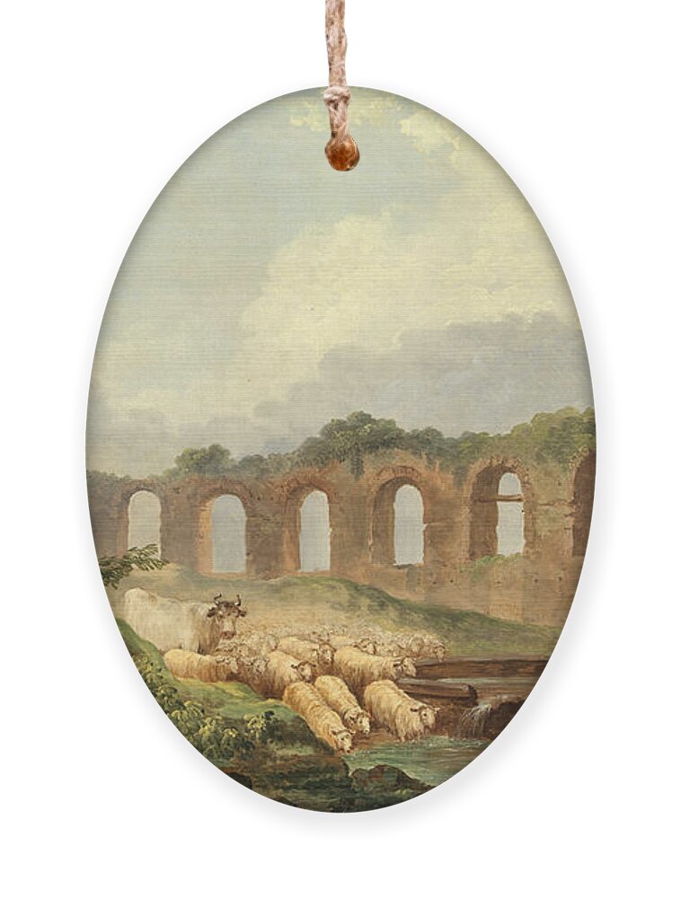 Hubert Robert Ornament featuring the painting Aqueduct in Ruins by Hubert Robert