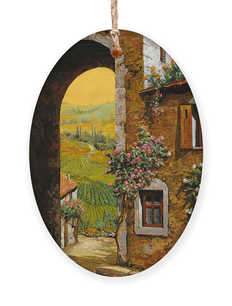 Arch Ornament featuring the painting Arco Di Paese by Guido Borelli