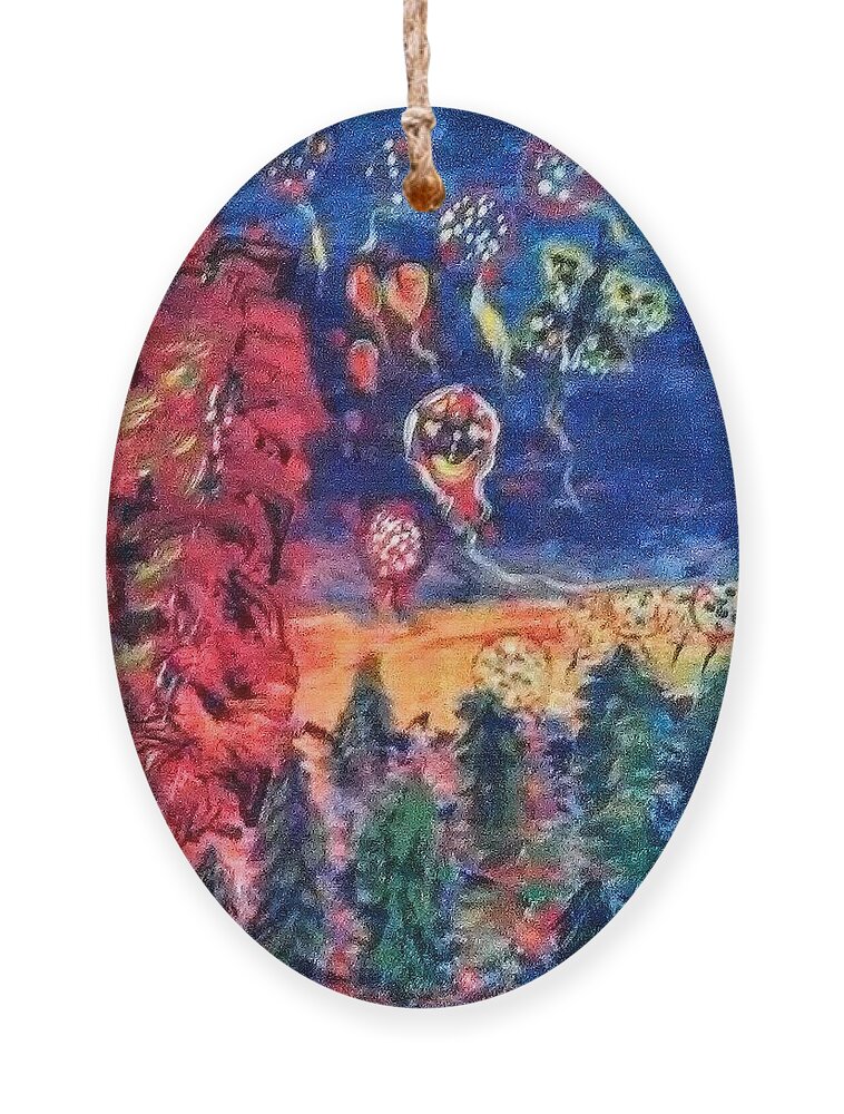 Balloons Ornament featuring the painting Arising Dawn by Suzanne Berthier