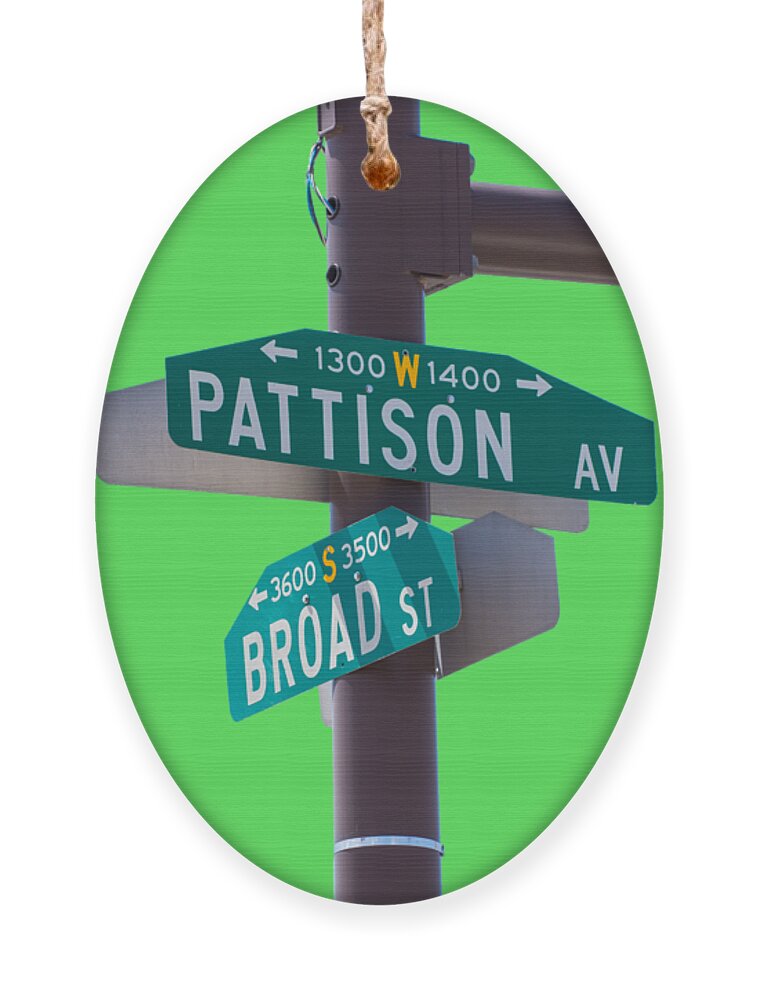 Broad Ornament featuring the photograph Broad and Pattison Where Philly Sports Happen by Photographic Arts And Design Studio