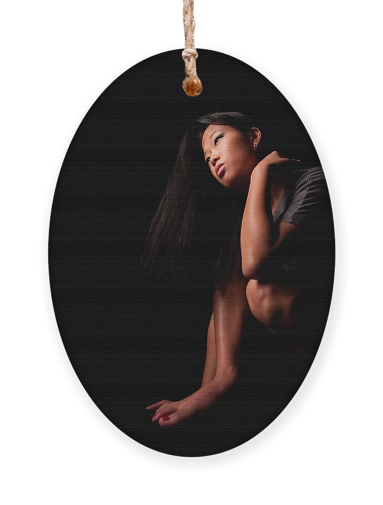 Portrait Ornament featuring the photograph Asian Girl 1284532 by Rolf Bertram