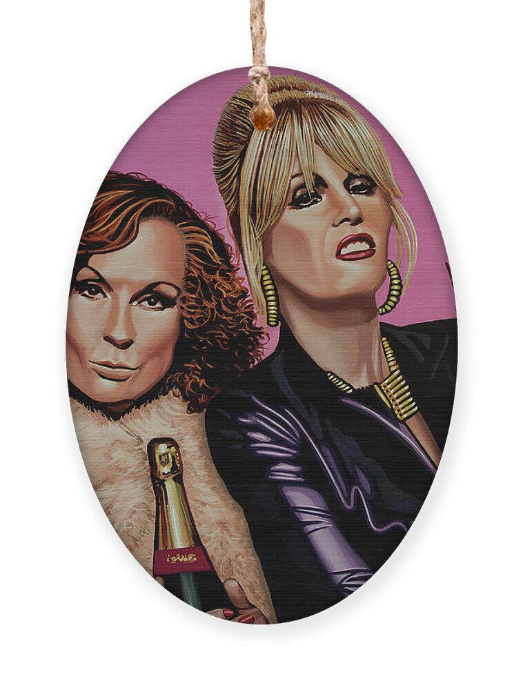 Joanna Lumley Ornament featuring the painting Absolutely Fabulous Painting by Paul Meijering