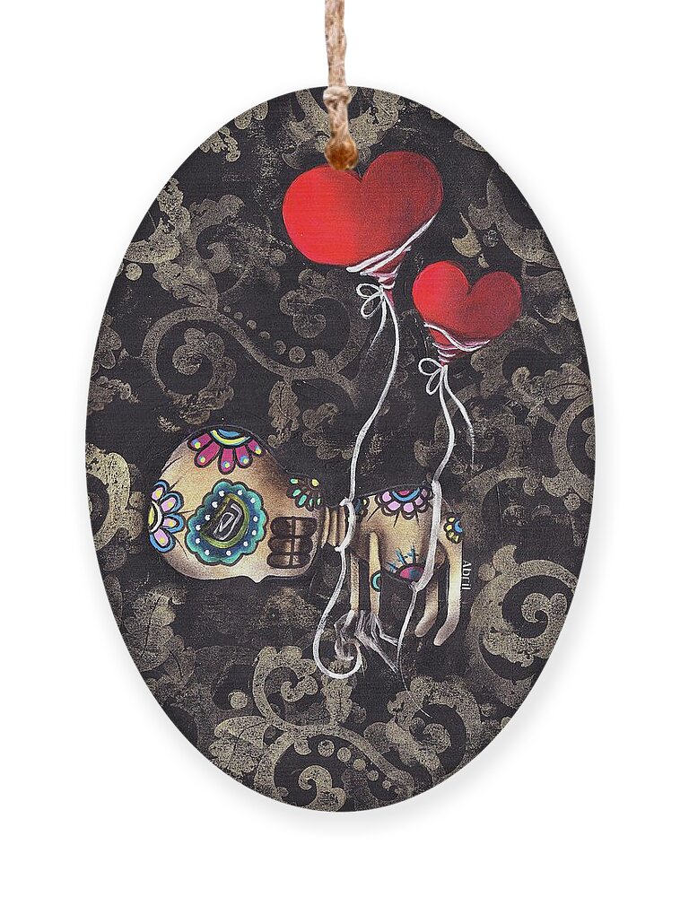 Day Of The Dead Ornament featuring the painting Asphyxiated by Abril Andrade