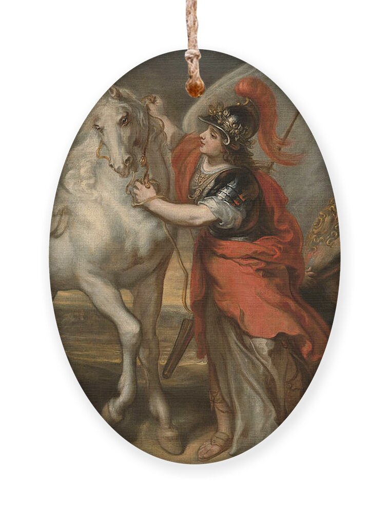 Theodoor Van Thulden Ornament featuring the painting Athena and Pegasus by Theodoor van Thulden