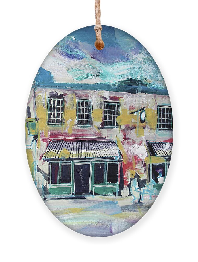 The Grit Ornament featuring the painting Athens Ga The Grit by John Gholson