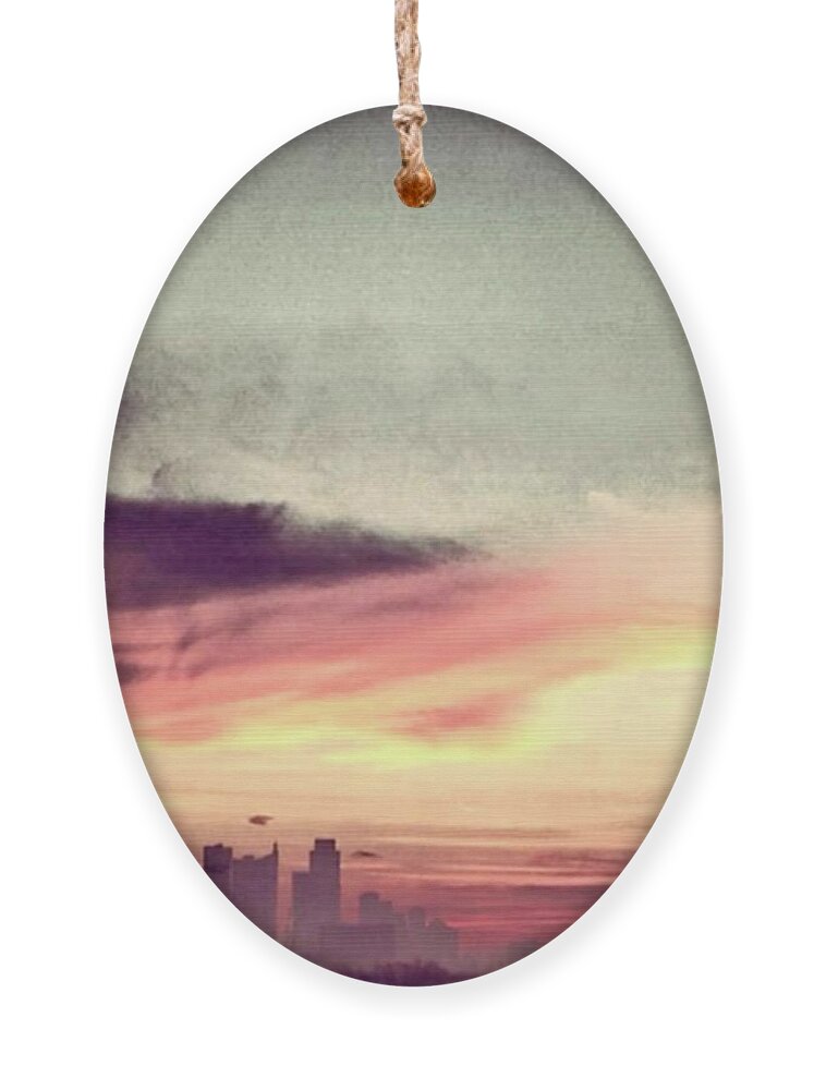 Sunrise Ornament featuring the painting Austins Sunrise by Austin Baggett