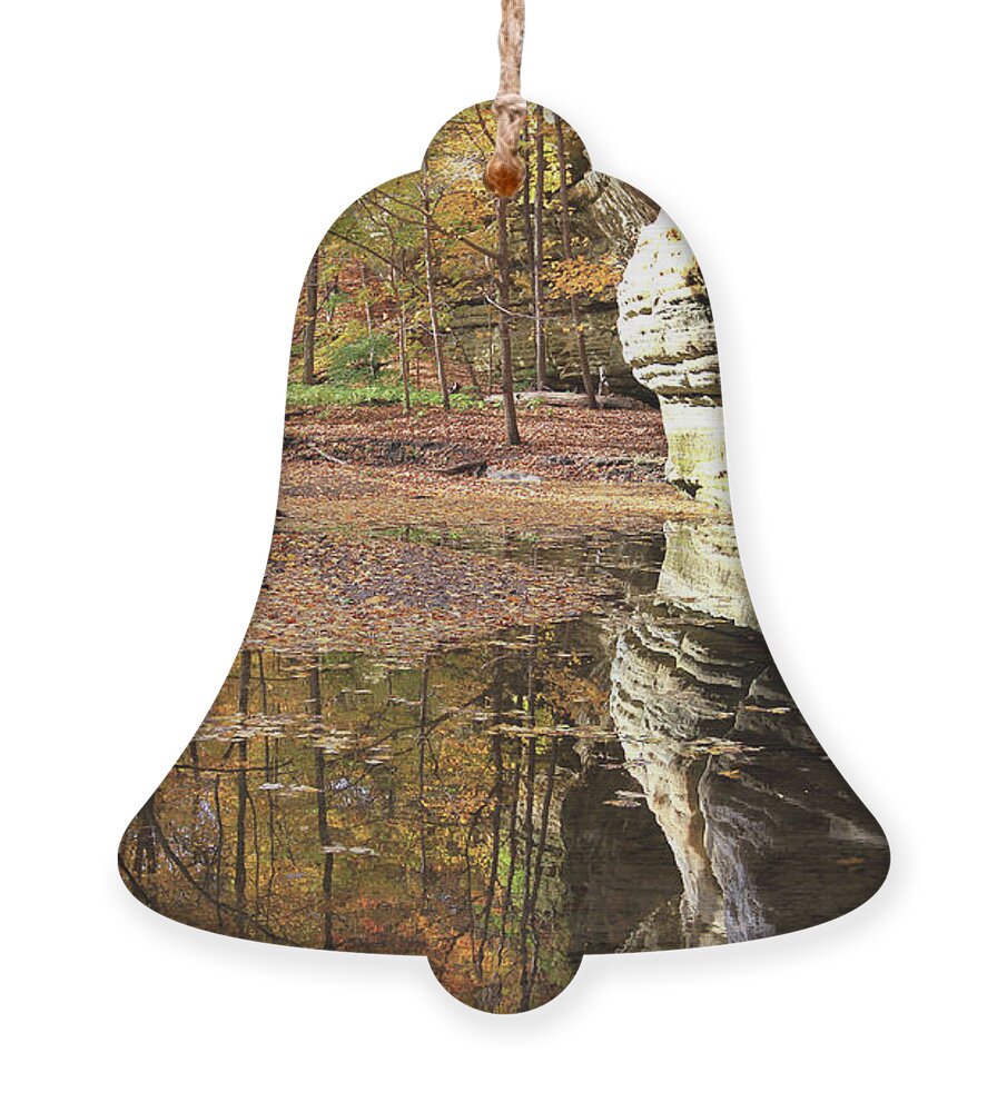 Autumn Ornament featuring the photograph Autumn Comes To Illinois Canyon by Paula Guttilla