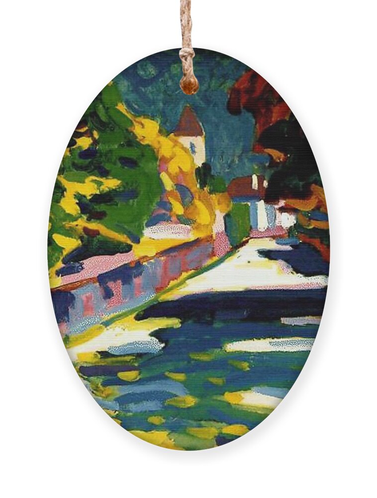 Autumn In Bavaria Ornament featuring the painting Autumn in Bavaria by Wassily Kandinsky