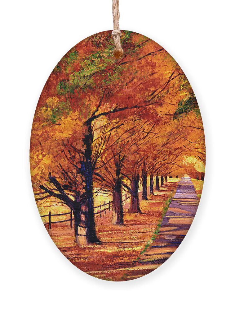 Autumn Ornament featuring the painting Autumn in Vermont by David Lloyd Glover