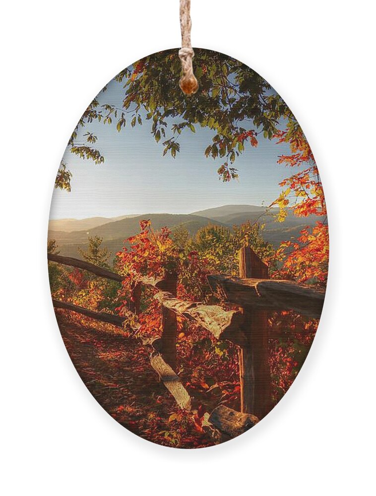 Autumn Landscape From Cataloochee In The Great Smoky Mountains National Park Ornament featuring the photograph Autumn Landscape from Cataloochee in the Great Smoky Mountains National Park by Carol Montoya