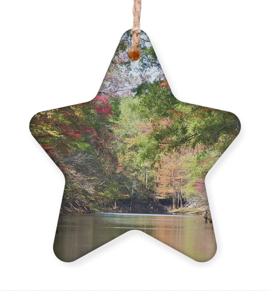 Autumn Ornament featuring the photograph Autumn Over Golden Waters by Lana Trussell