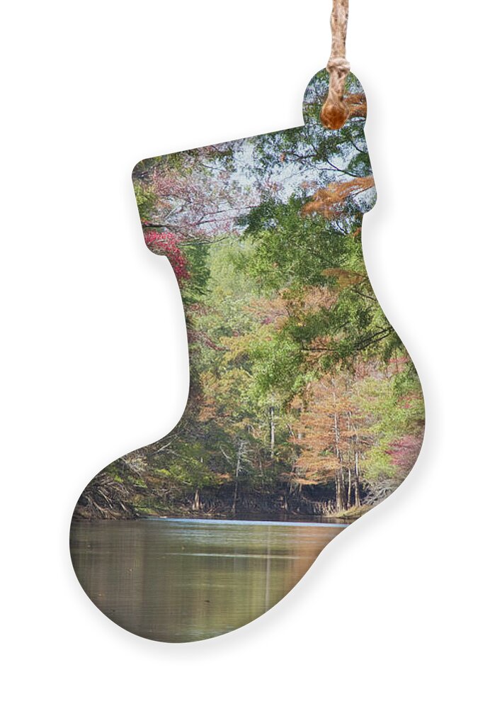 Autumn Ornament featuring the photograph Autumn Over Golden Waters by Lana Trussell