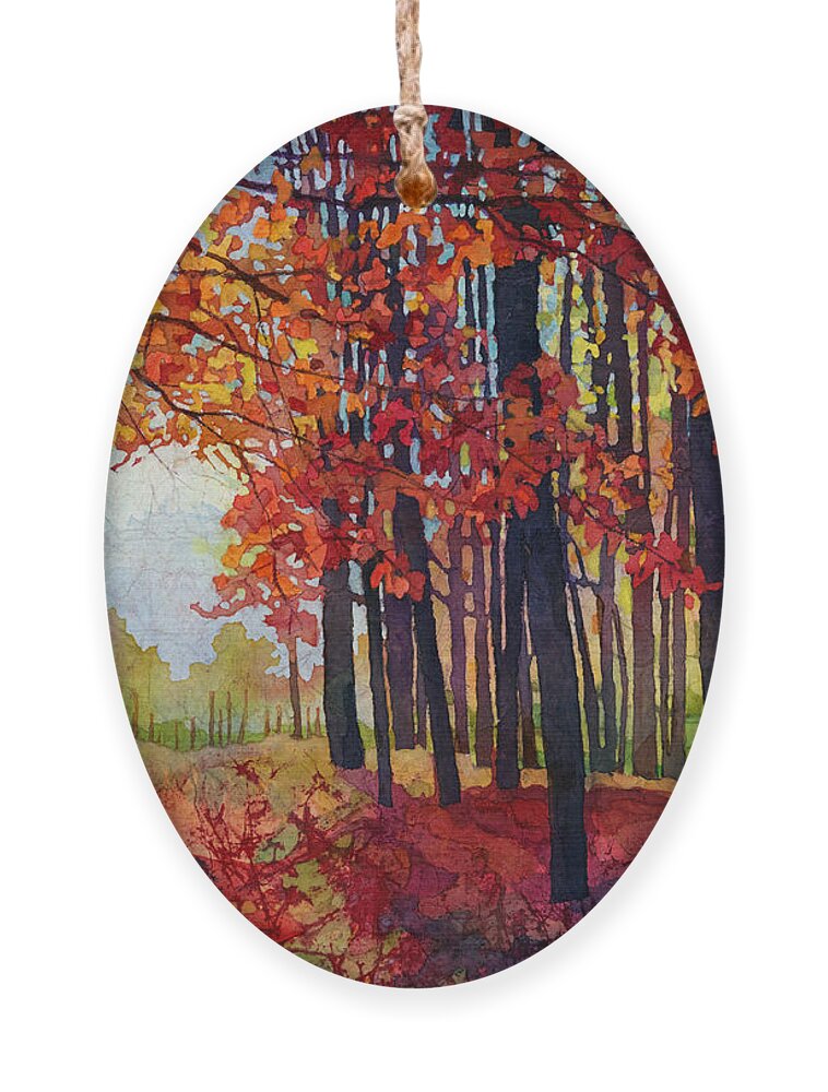 Path Ornament featuring the painting Autumn Rapture by Hailey E Herrera