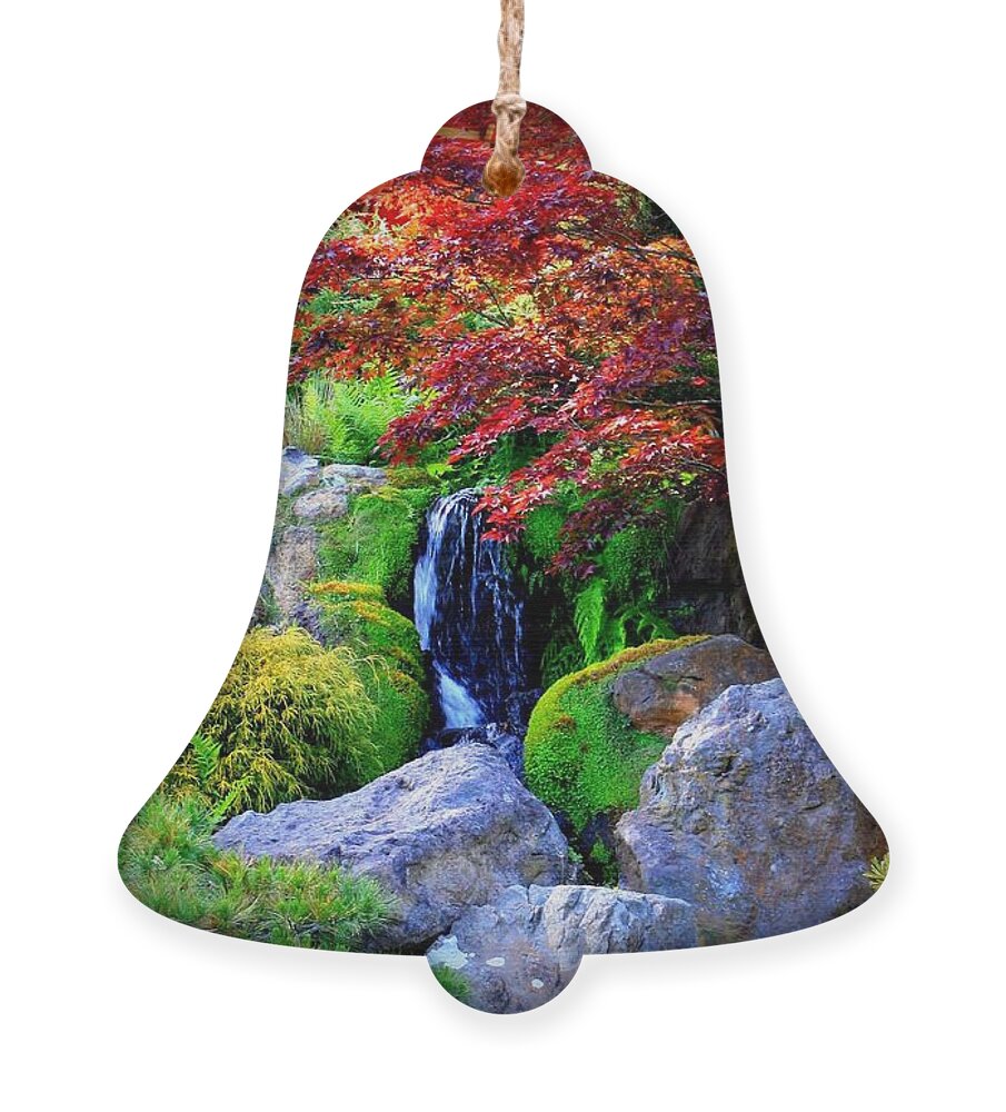Autumn Waterfall Ornament featuring the photograph Autumn Waterfall by Carol Groenen