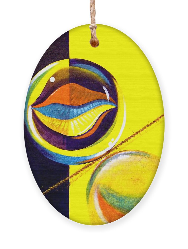 Surrealism Ornament featuring the painting Balancing Act I by Roger Calle