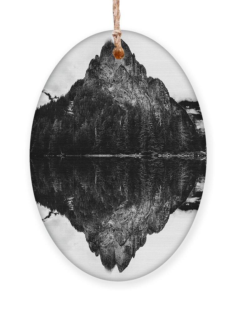 Epic Ornament featuring the digital art Baring Mountain Reflection by Pelo Blanco Photo