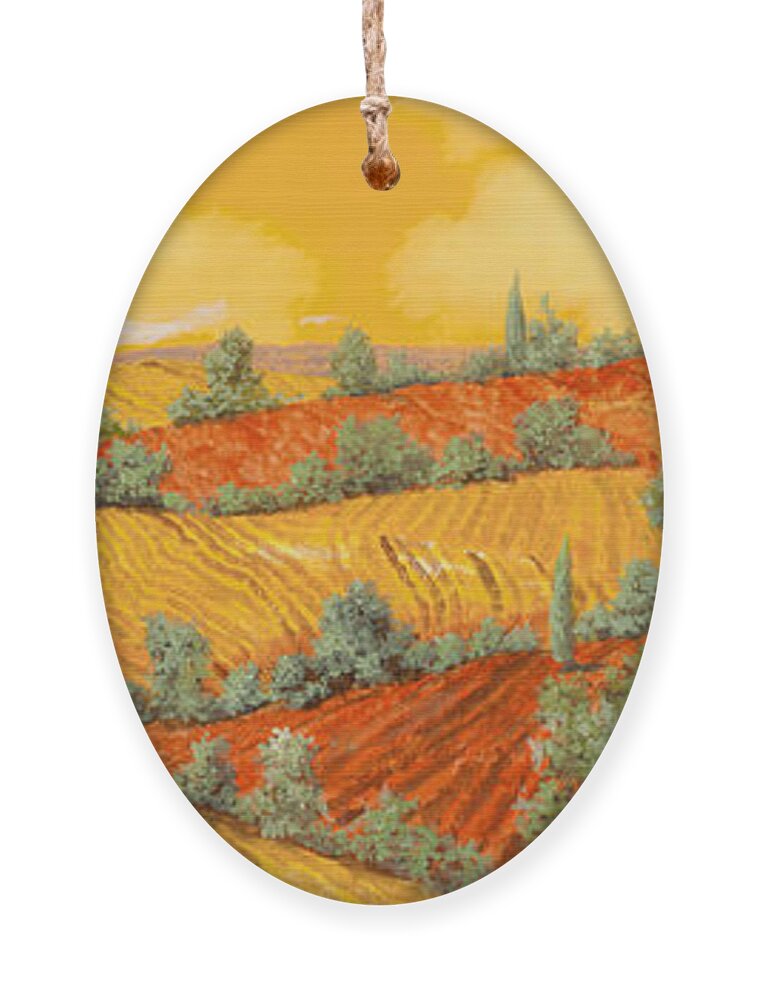 Tuscany Ornament featuring the painting Maremma Toscana by Guido Borelli