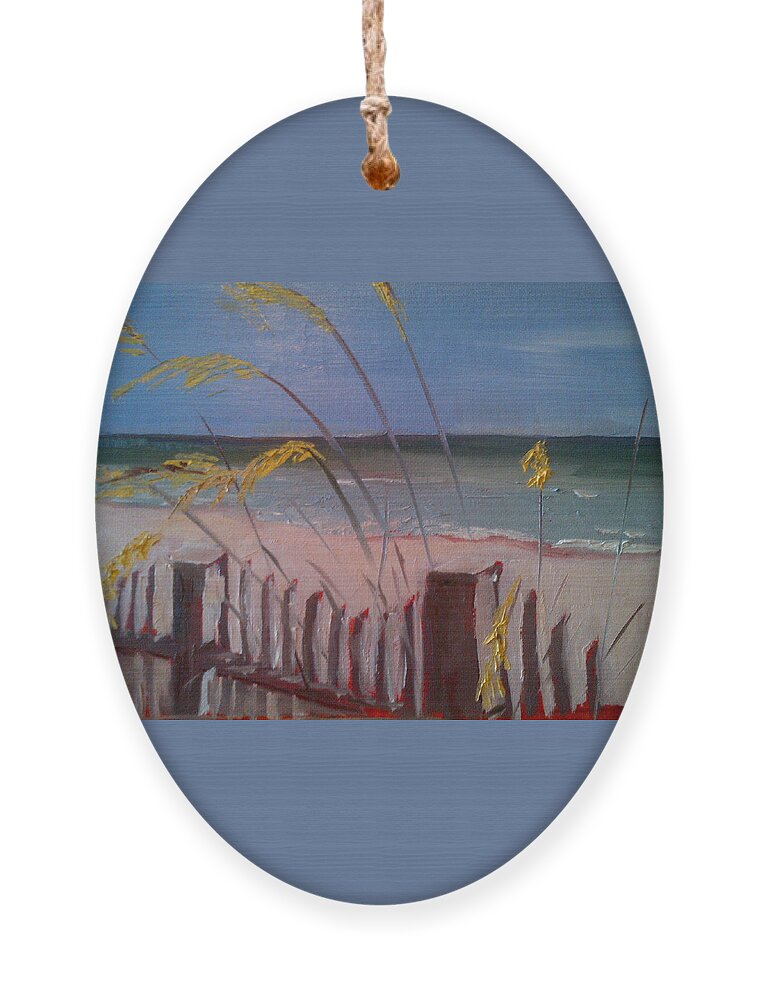 Beach Ornament featuring the painting Beach by Sheila Romard