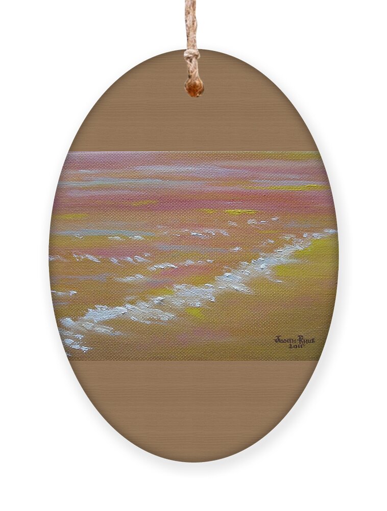 Beach Ornament featuring the painting Beach Sunset by Judith Rhue