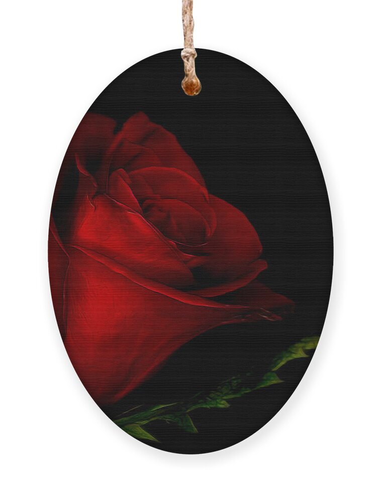 Rose Ornament featuring the digital art Beauty in Red by Ernest Echols