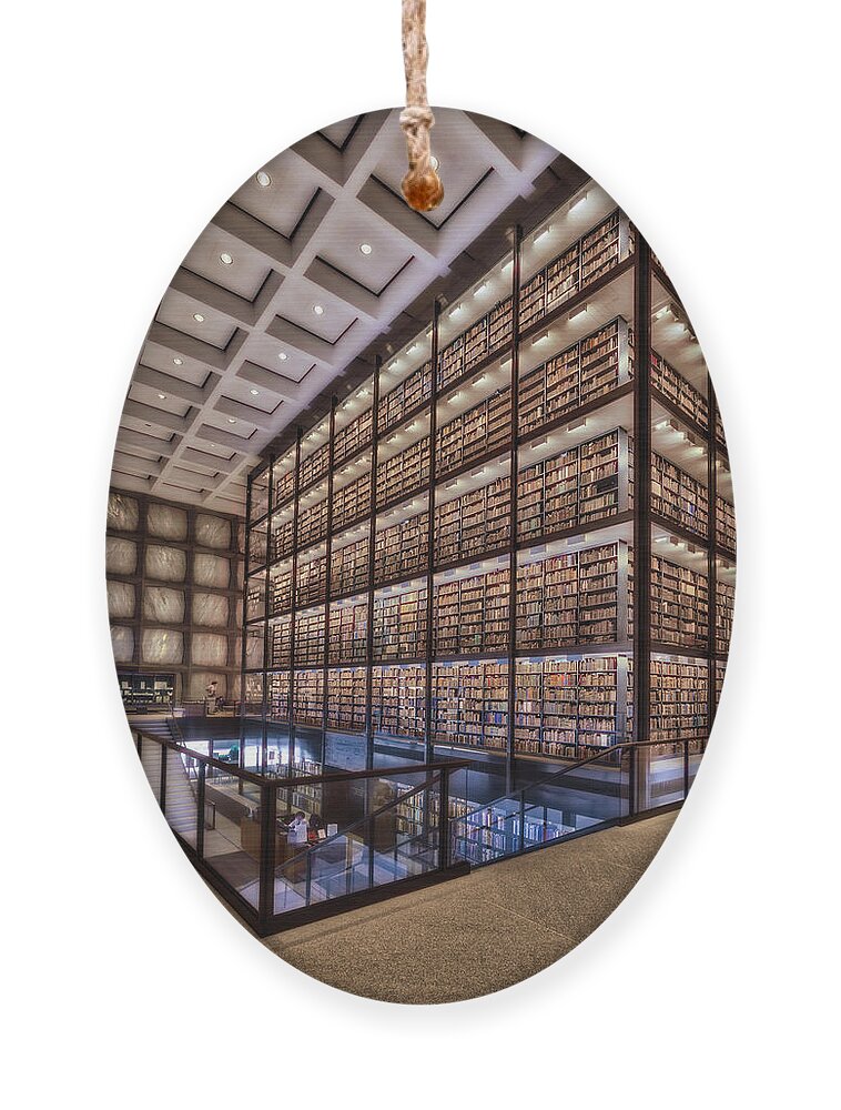 Yale University Library Ornament featuring the photograph Beinecke Rare Book and Manuscript Library by Susan Candelario