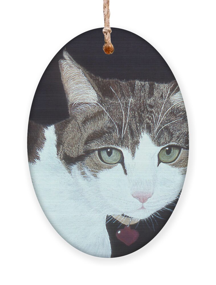 Karen Zuk Rosenblatt Art And Photography Ornament featuring the painting Best Cat by Karen Zuk Rosenblatt