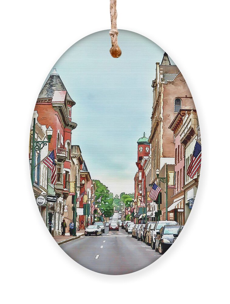 Beverley Historic District Ornament featuring the photograph Beverley Historic District - Staunton Virginia - Art of the Small Town by Kerri Farley
