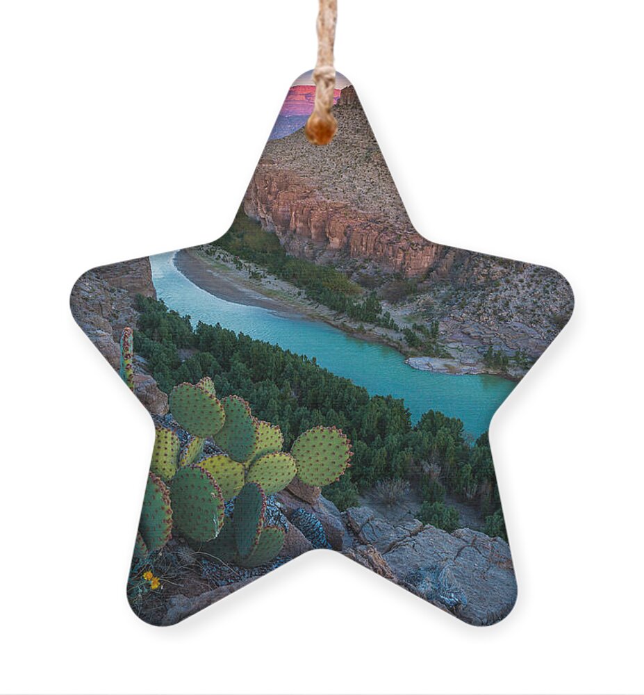 America Ornament featuring the photograph Big Bend Evening by Inge Johnsson