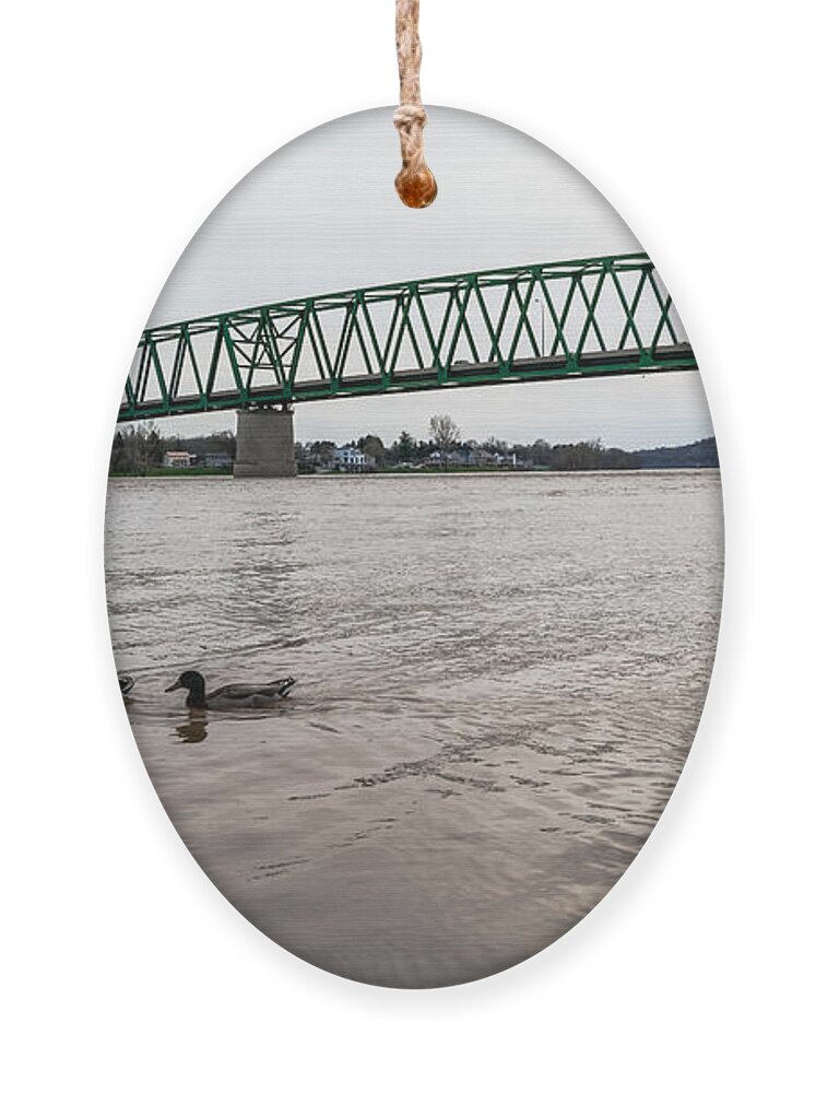 Jan Holden Ornament featuring the photograph Bike Trail for the Ducks by Holden The Moment