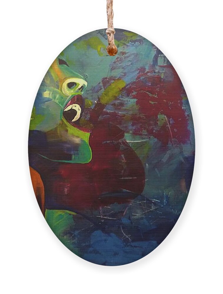 Billie Holiday Ornament featuring the painting Billie Revisited by Femme Blaicasso