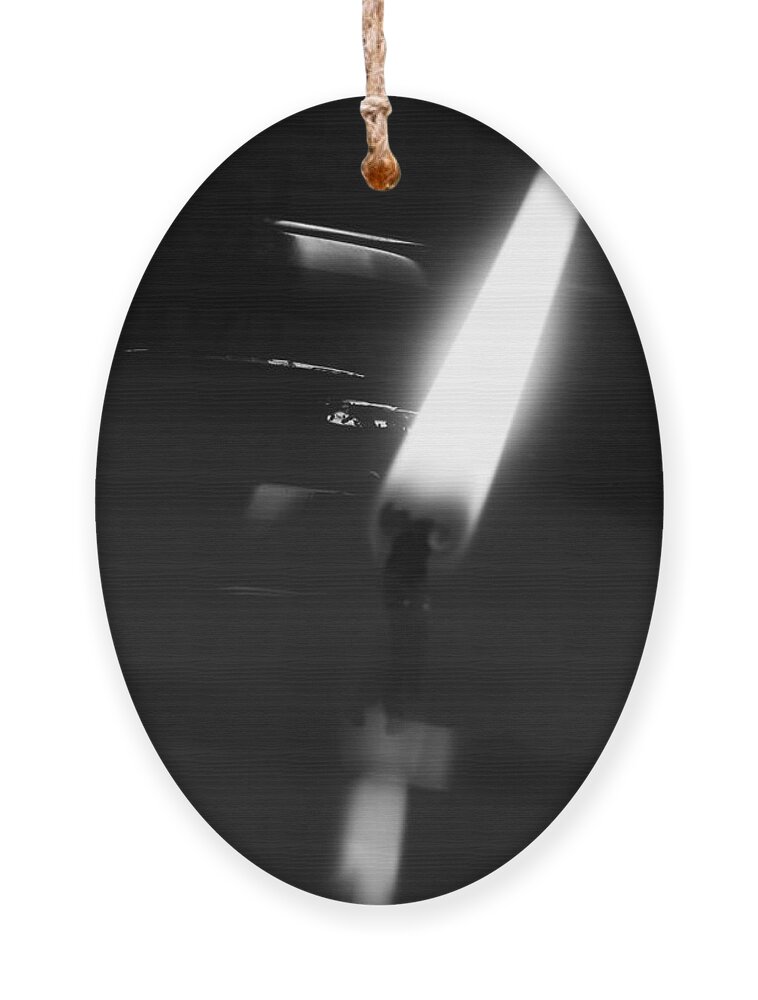 Candle Ornament featuring the photograph Black and White Flame by Robert Knight