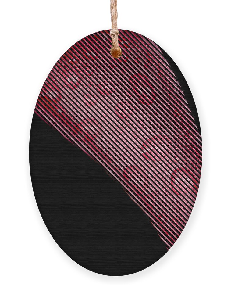 Illusion Ornament featuring the photograph Black Lines on Red Flower by Crystal Wightman