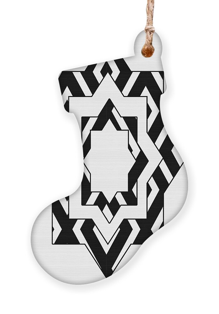 Black And White Ornament featuring the mixed media Black and White Pattern by Christina Rollo