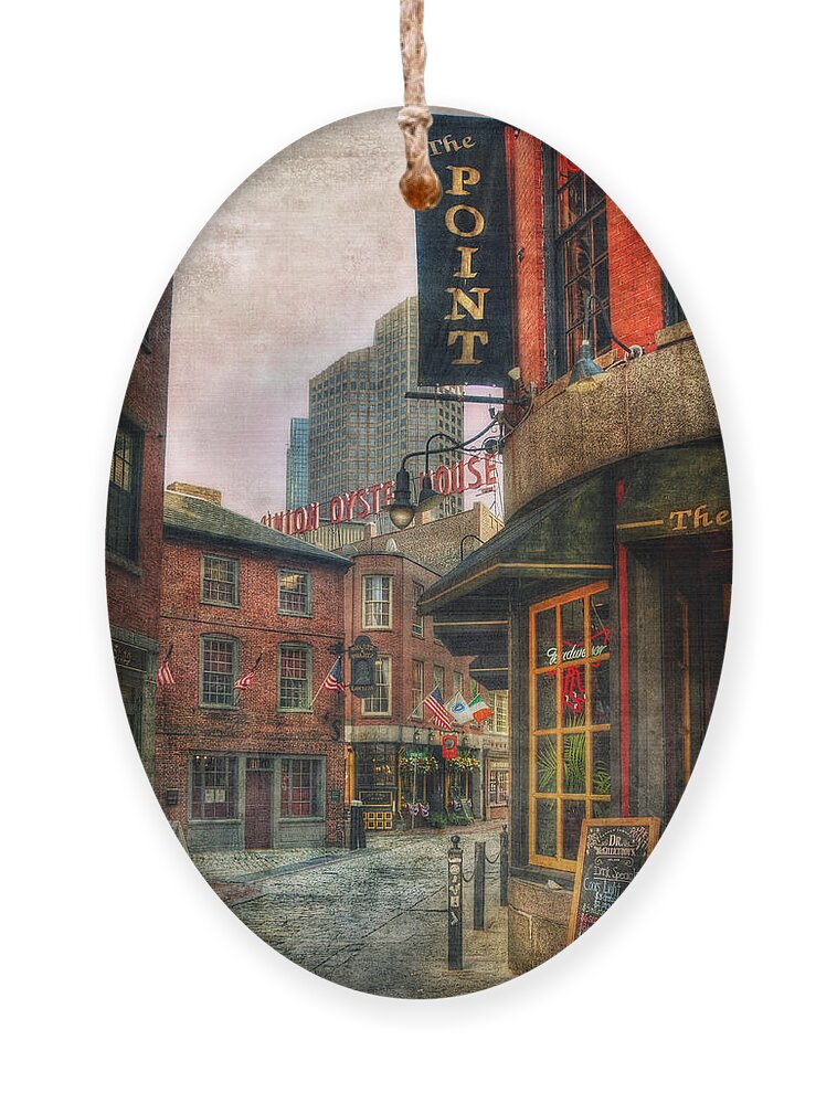 Union Oyster House Ornament featuring the photograph Blackstone Square - Union Oyster House - Boston by Joann Vitali