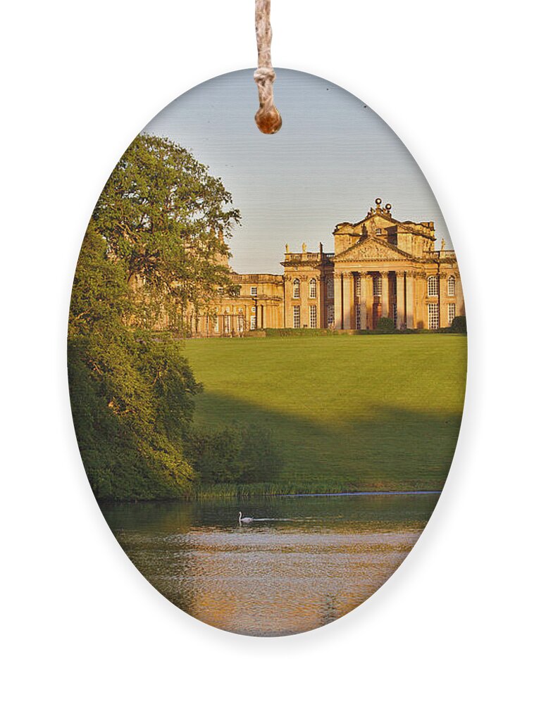 Blenheim Palace Ornament featuring the photograph Blenheim Palace and Lake by Jeremy Hayden