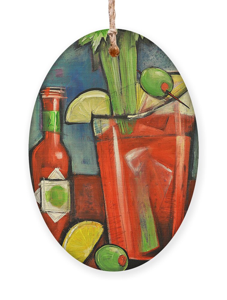 Bloody Mary Ornament featuring the painting Bloody Mary by Tim Nyberg