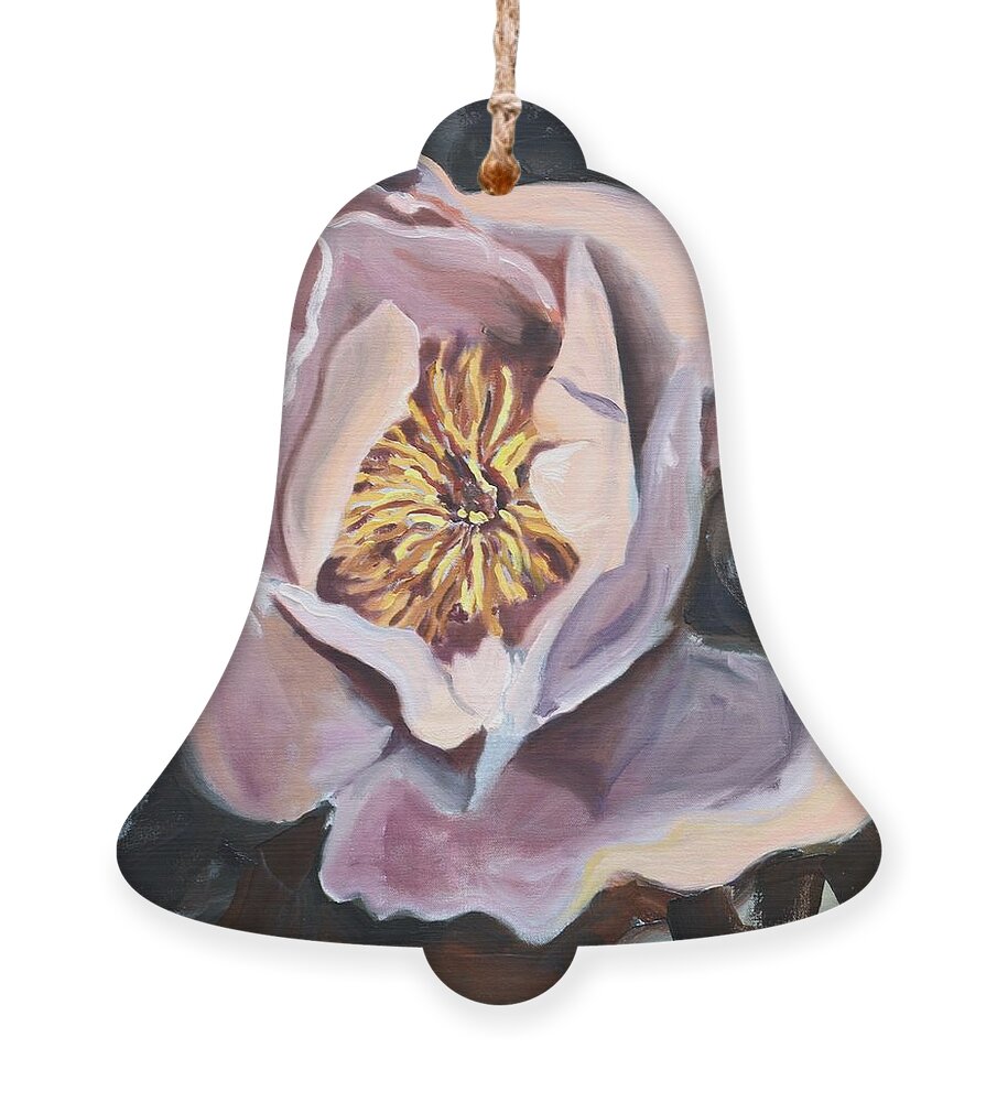 Peony Ornament featuring the painting Blooming Peony Painting by Donna Tuten